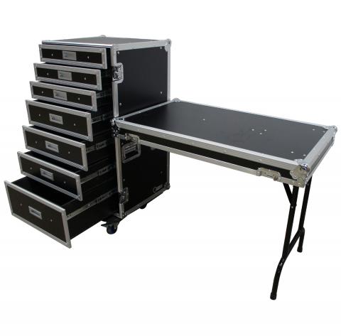 Harmony Cases Portable Rolling 7 Drawer Production Vendor Show